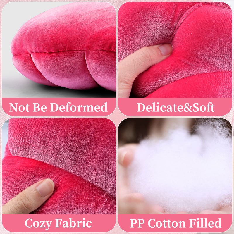 Yi-gog Seashell Pillow Sea Shaped Decorative Princess Throw Pillow 3D Velvet Soft Ocean Cute Throw Pillows for Bed Couch Chair Sofa Room 18 X 13 inch - Image 5